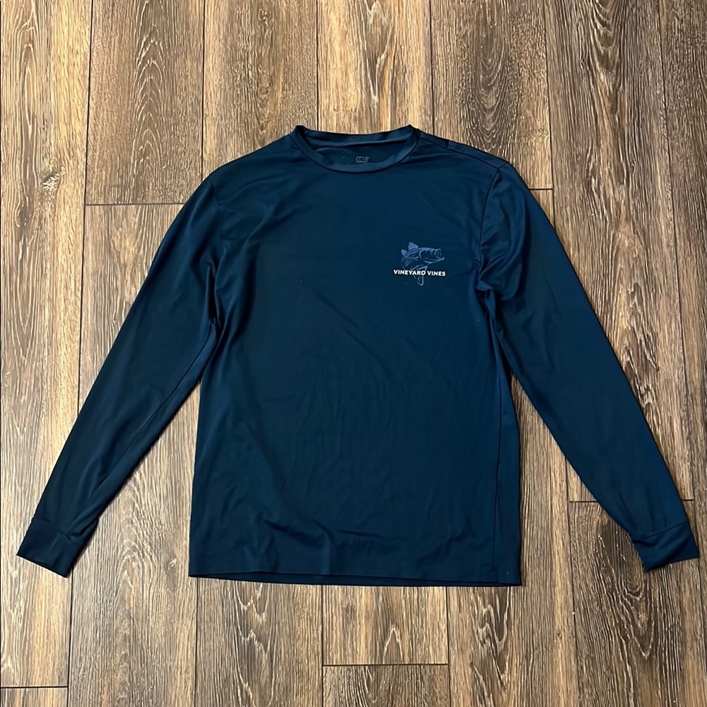 Vineyard Vines Performance Men's XS Navy Fish Long Sleeve Shirt